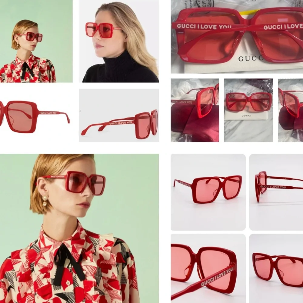 RED HOT GUCCI SUNGLASSES FROM THE PRESTIGE COLLECTION. GUCCI FANS SAY I LOVE YOU - Picture 7 of 16
